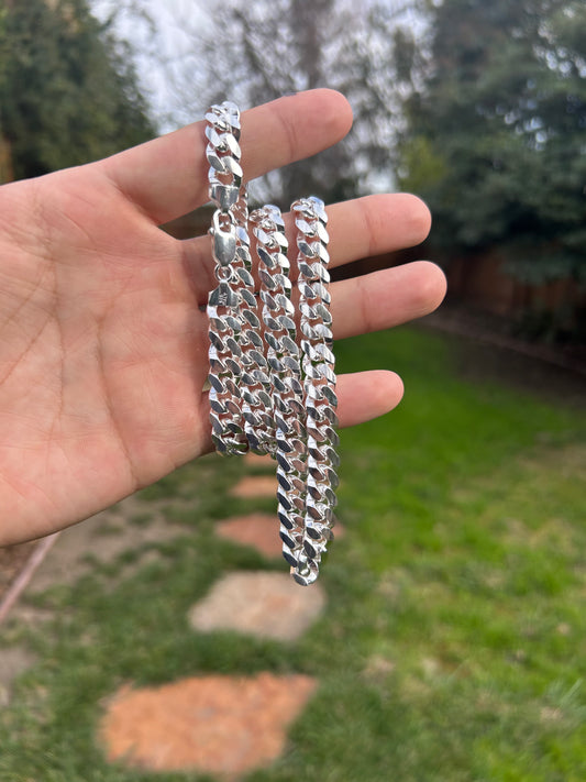 Italian silver Miami Cuban Diamond Cut 9.4mm Chain – 24 Inch