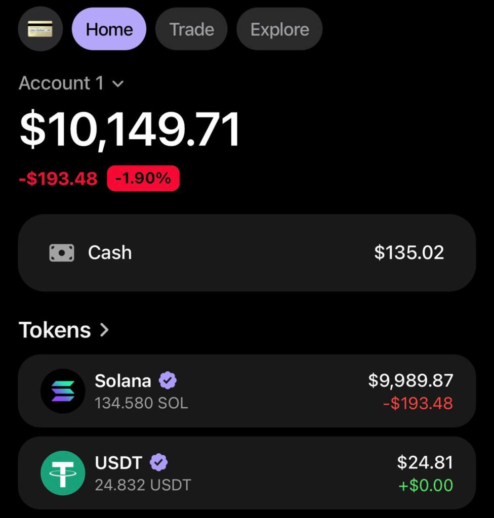 135 SOL Phantom Wallet